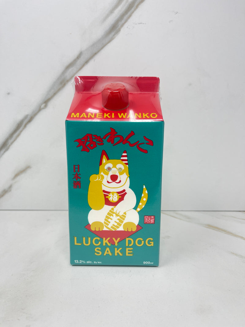 Maneki Wanko, Lucky Dog Sake, Tetra Pack, Japan, 900mL