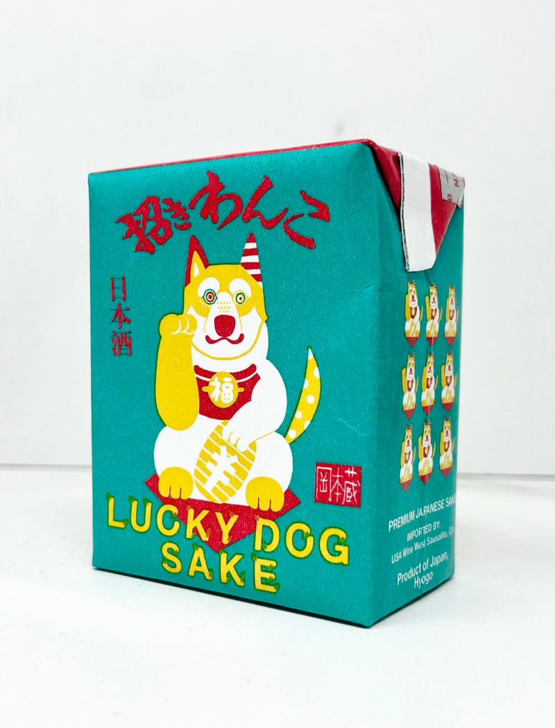 Lucky Dog, Genshu Sake, Tetra Pack, Japan, 180mL
