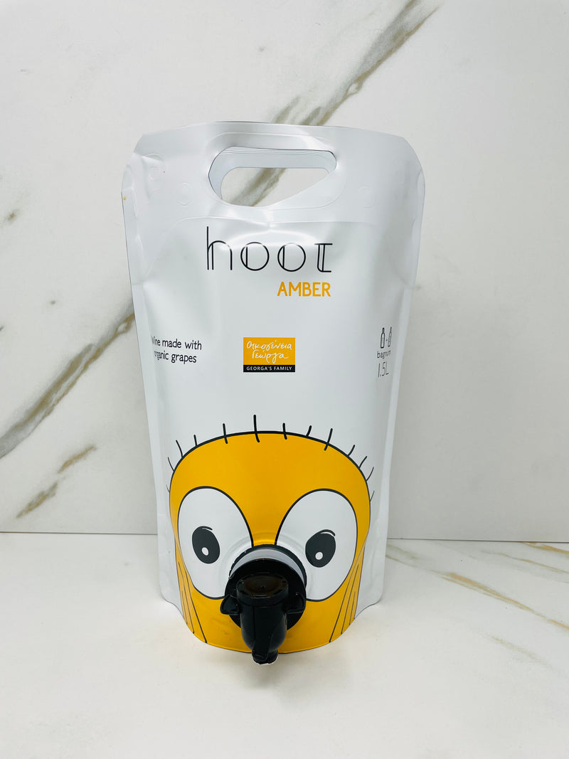 Georgas Family, "Hoot" Organic Amber Wine, Greece, 1.5L Pouch